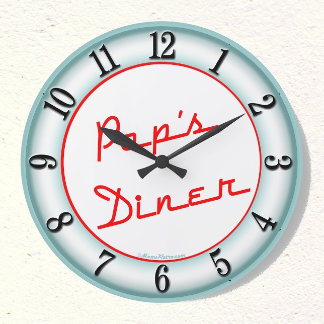 Pops Diner Rétro Cuisine Mur Horloge (Créateur téléchargé)