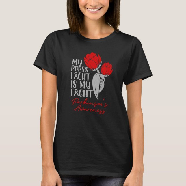 Pops Kampf Mein Kampf Parkinson's Red Tulip T-Shirt (Vorderseite)