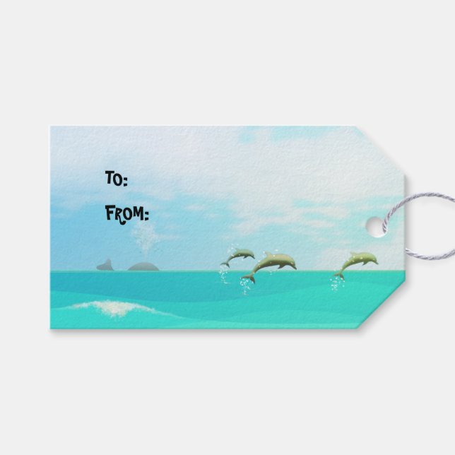 Pops Peeps Beach Girl Geschenkanhänger (Vorderseite (Horizontal))