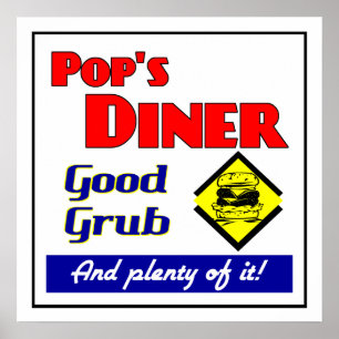 Pops Restaurant Retro Print Poster