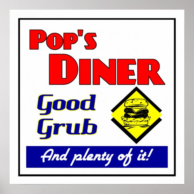 Pops Restaurant Retro Print Poster (Vorne)