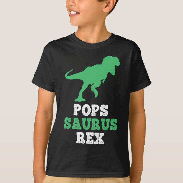 Pops-saurus Rex Dino Dinosaur Popssaurus Funny T-Shirt (Vorderseite)