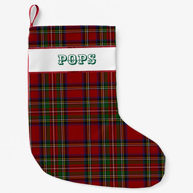 Pops Stewart Kariert Kleiner Weihnachtsstrumpf (Vorderseite)