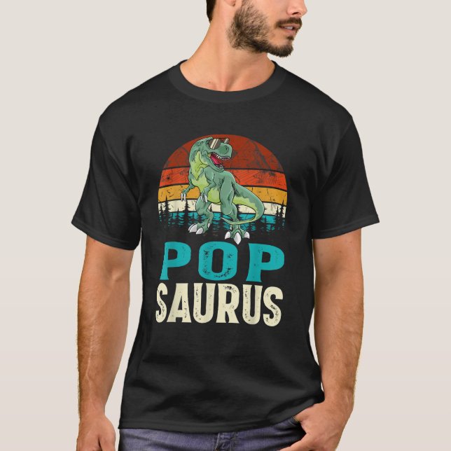 Popsaurus T Rex Dinosaur Funny Pop Saurus Familie  T-Shirt (Vorderseite)