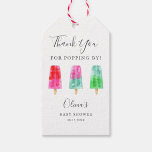 Popsicle Baby Dusche dank Popping-by Geschenkanhänger