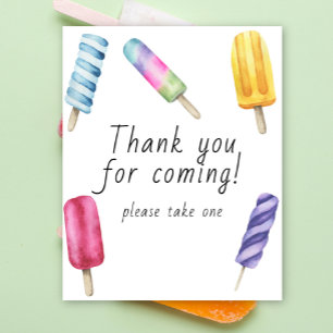 Popsicle-Baby-Party - danke fürs Kommen Poster