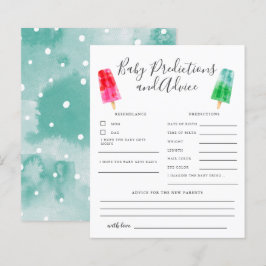Popsicle Baby Predictions & Advice Card