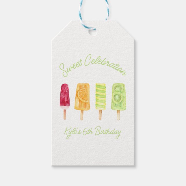 Popsicle Birthday Party Geschenkanhänger (Vorderseite)
