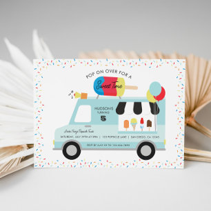 Popsicle Camion Anniversaire Fête Invitation