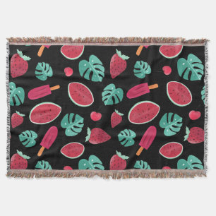 Popsicle, Cherry, Strawberry & Watermelon Blätter Decke