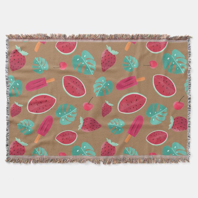 Popsicle, Cherry, Strawberry & Watermelon Blätter Decke (Vorderseite)