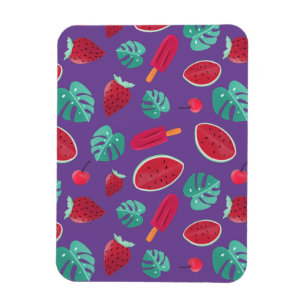 Popsicle, Cherry, Strawberry & Watermelon Blätter Magnet