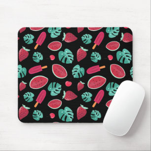 Popsicle, Cherry, Strawberry & Watermelon-Blätter Mousepad