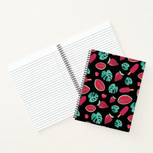 Popsicle, Cherry, Strawberry & Watermelon Blätter Notizbuch