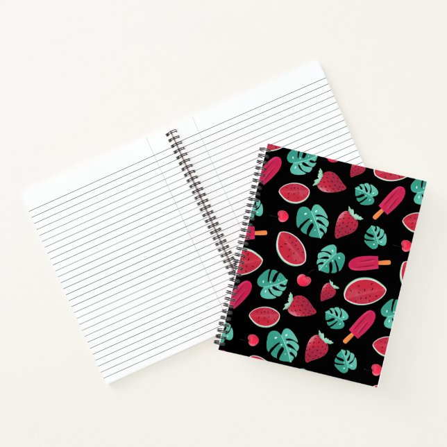Popsicle, Cherry, Strawberry & Watermelon Blätter Notizbuch (Innenseite)