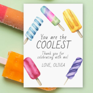 Popsicle d'anniversaire d'été à l'aquarelle merci