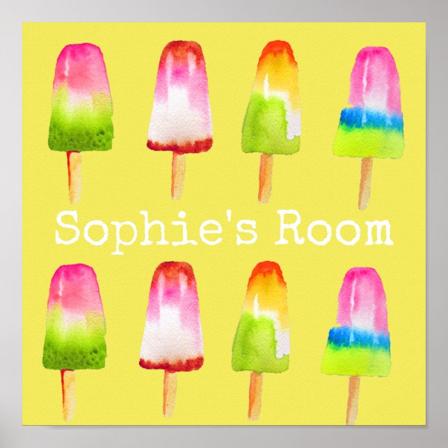 Popsicle Eis-Block niedlich Food Art Girl's Room Poster (Vorne)
