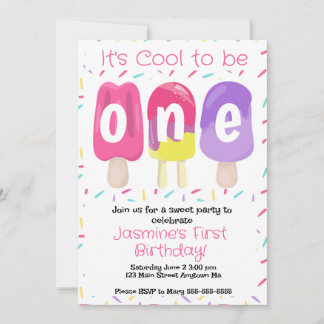 Popsicle First Birthday Party Einladung