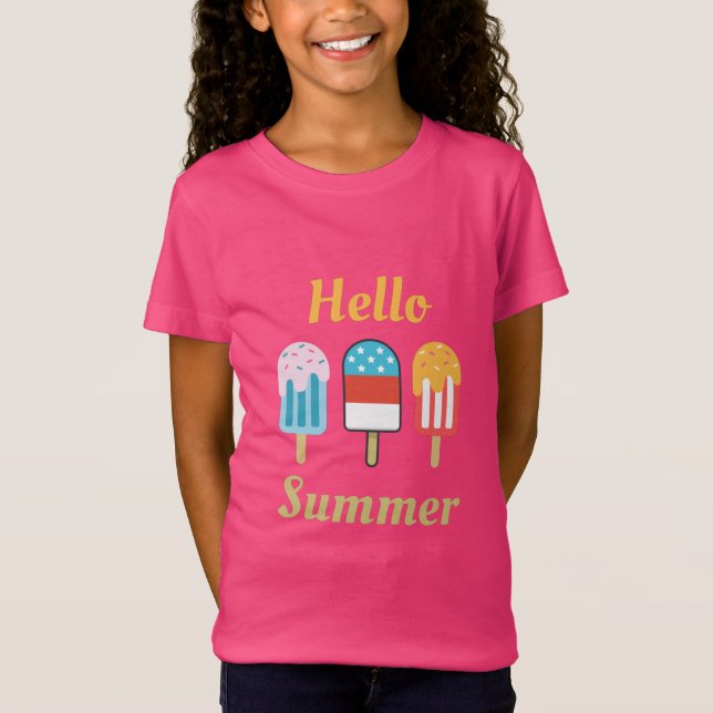 Popsicle Hello Summer T - Shirt (Vorderseite)