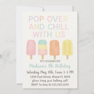 Popsicle Party Kindergeburtstag Einladung