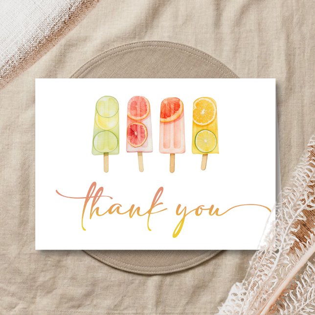 Popsicle Ready to Pop Baby Shower Dankeskarte (Popsicle Baby Shower Thank You Card)