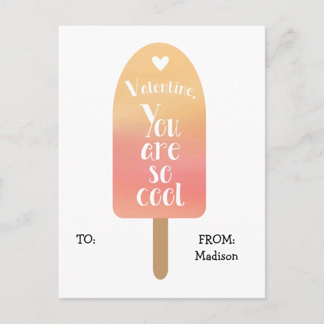 Popsicle School Classroom Valentine Cartes pour en (Devant)
