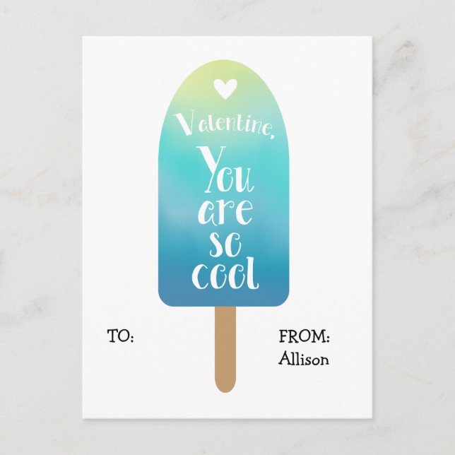 Popsicle School Classroom Valentine Cartes pour en (Devant)