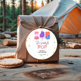 Popsicle She is ready to Pop Baby Shower Geschenkanhänger