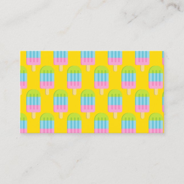 PopsicleEiscreme-Lutscher-Visitenkarteschablone Visitenkarte (Vorderseite)