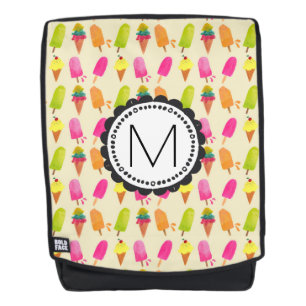 Popsicles and Ice cream cons Custom Monogram Rucksack