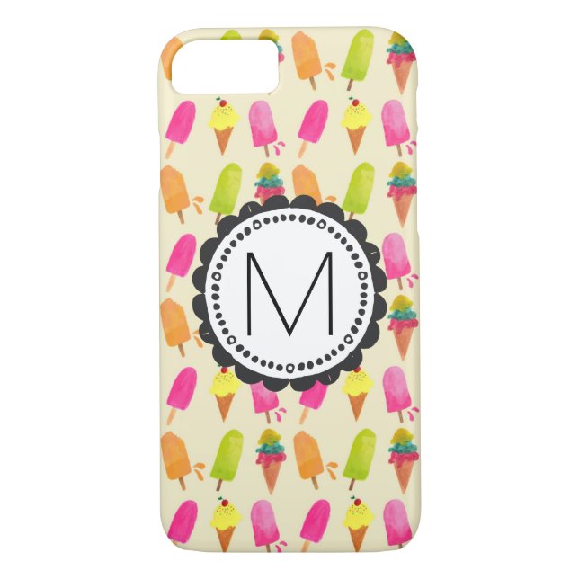 Popsicles and Ice Creme Personalisiert Monogram Case-Mate iPhone Hülle (Rückseite)