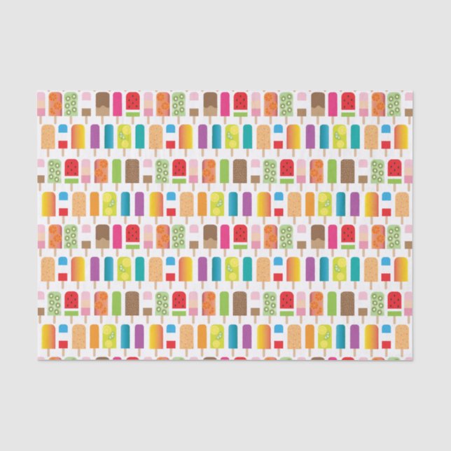 Popsicles-Eiscreme-Stangen-Nachtisch Seidenpapier (Vorderseite)