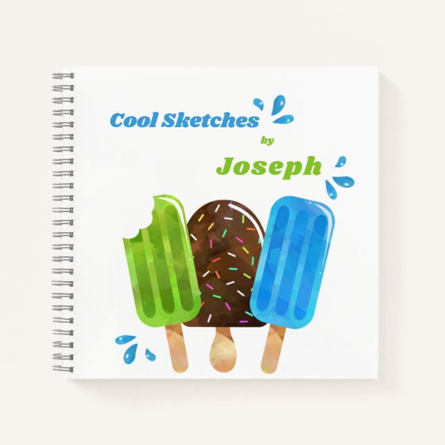 Popsicles Ice Cream Lolly Custom Sketchbook Notizbuch (Vorderseite)