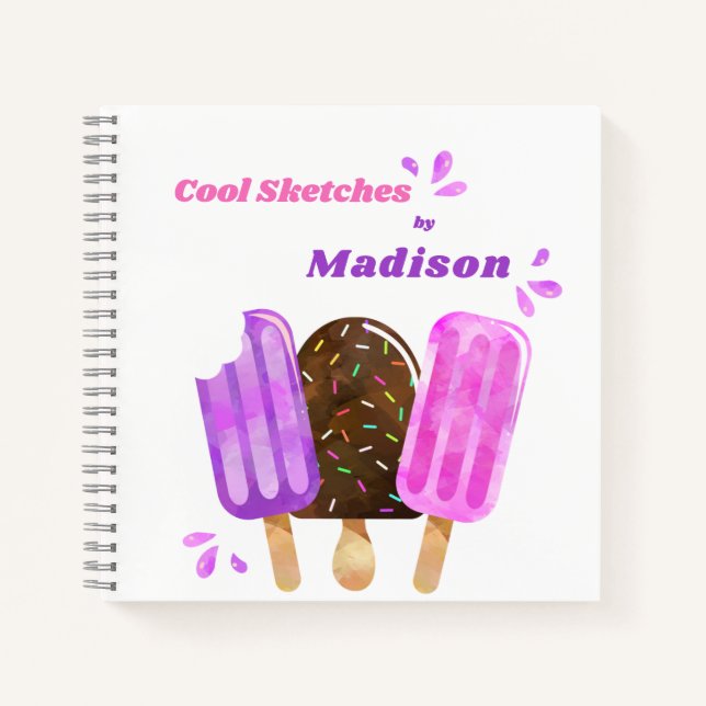 Popsicles Ice Cream Lolly Personalisiert Sketchboo Notizbuch (Vorderseite)