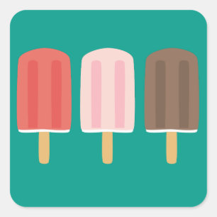 Popsicles Quadratischer Aufkleber