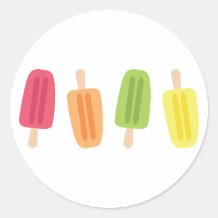 Popsicles Runder Aufkleber