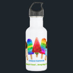 Popsiful Colorful Kids Personalisiert Edelstahlflasche<br><div class="desc">Personalisierte Wasserflasche für Kinder - cooles Zubehör für die Rückfahrt zur Schule,  Sporttaschen usw. Das Design hat bunte Aquarellbläschen und schokoladengetränkte Eislollen auf Stöcken in einer lebendigen Regenbogenfarbenpalette. Die Vorlage ist für Sie bereit,  Ihren eigenen Text,  wie Ihren Namen und Slogan,  in türkisblau und limigrün Retro Typografie hinzuzufügen.</div>