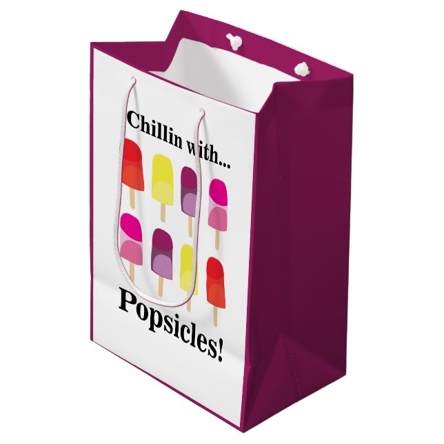 Popsiful Summer Birthday Party Mittlere Geschenktüte (Vorderseite Schrägansicht)
