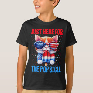 Popsikel 4. Juli Cat USA Flag Patriot T-Shirt