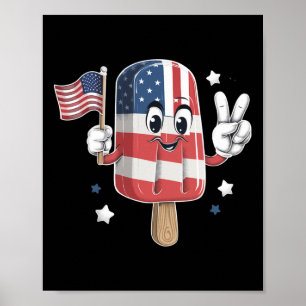 Popsikel 4. Juli Jungen Kinder amerikanische Flagg Poster