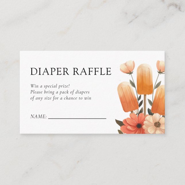 Popsily Ready to Pop Baby Duwer Diaper Raffle Begleitkarte (Vorderseite)