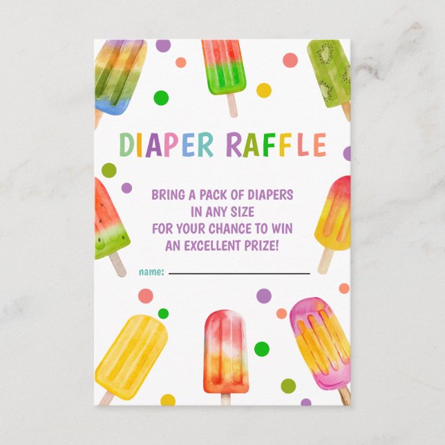 Popsim Baby Dusche Ice Creme Sommer Party Begleitkarte (Vorderseite)