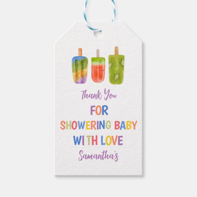 Popsim Baby Dusche Ice Creme Sommer Party Geschenkanhänger (Vorderseite)