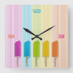 Popsis Quadratische Wanduhr