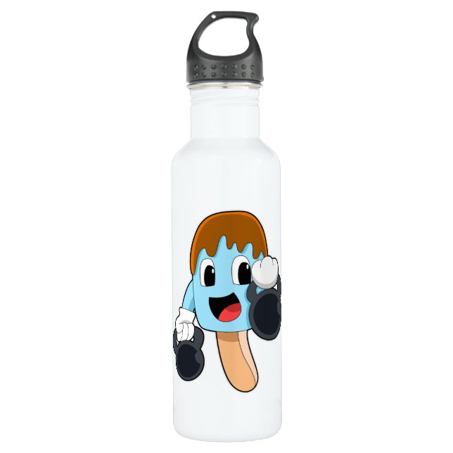 Popsität bei Krafttraining mit Dumbells Edelstahlflasche (Vorderseite)