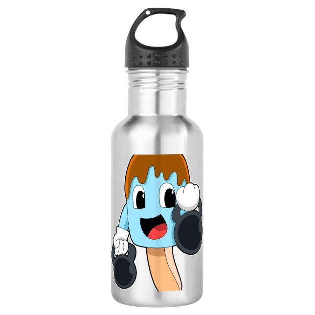 Popsität bei Krafttraining mit Dumbells Edelstahlflasche (Vorderseite)