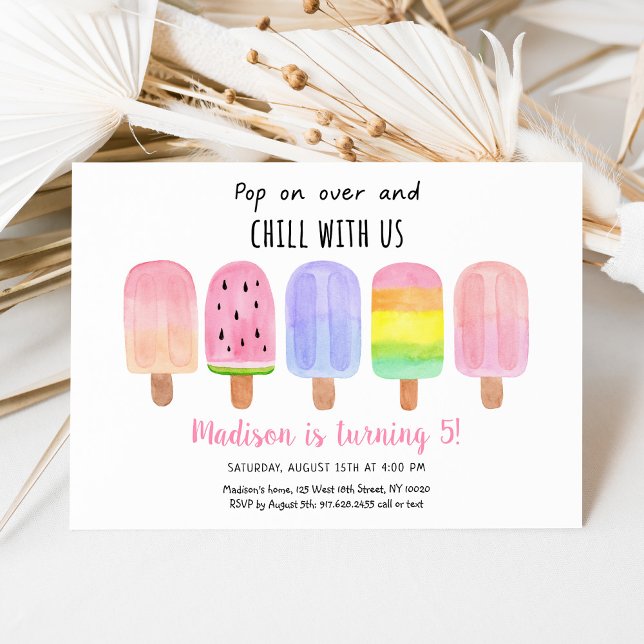 Popsiv Pop auf Over Pink Girl Birthday Einladung (Von Creator hochgeladen)