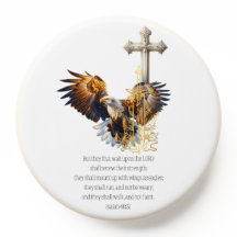 Aigle de foi inspirant épée d'or croix beige