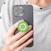 Futur Circle moderne Sci-Fi Geek Monogram Green