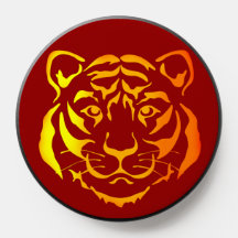 Image dorée puissante du visage de tigre